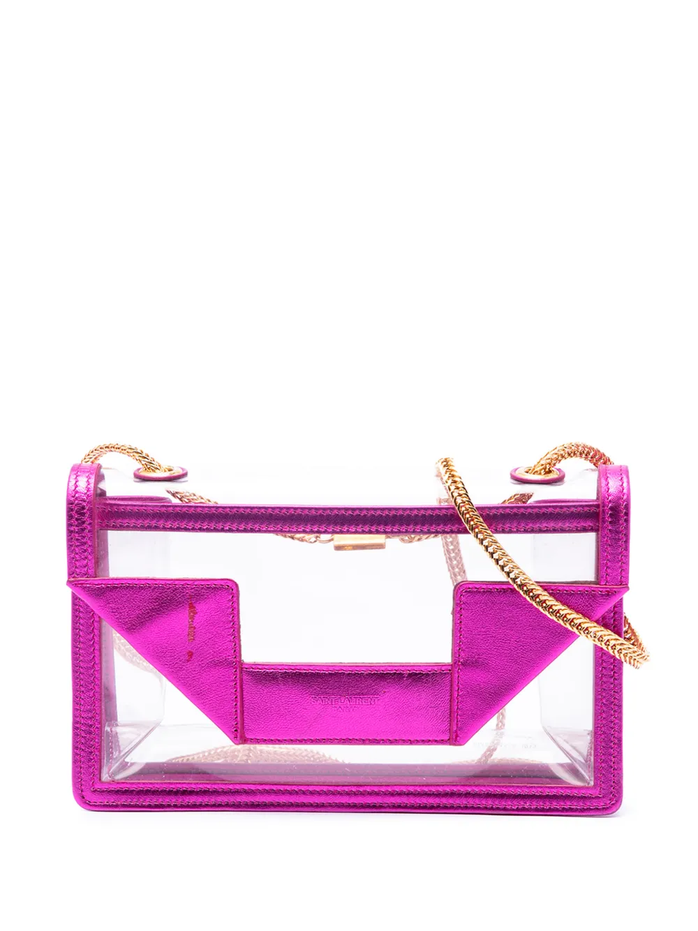 Saint Laurent Pre-Owned Borsa a tracolla Betty piccola in PVC con finiture in pelle metallizzata 2013 - Bianco