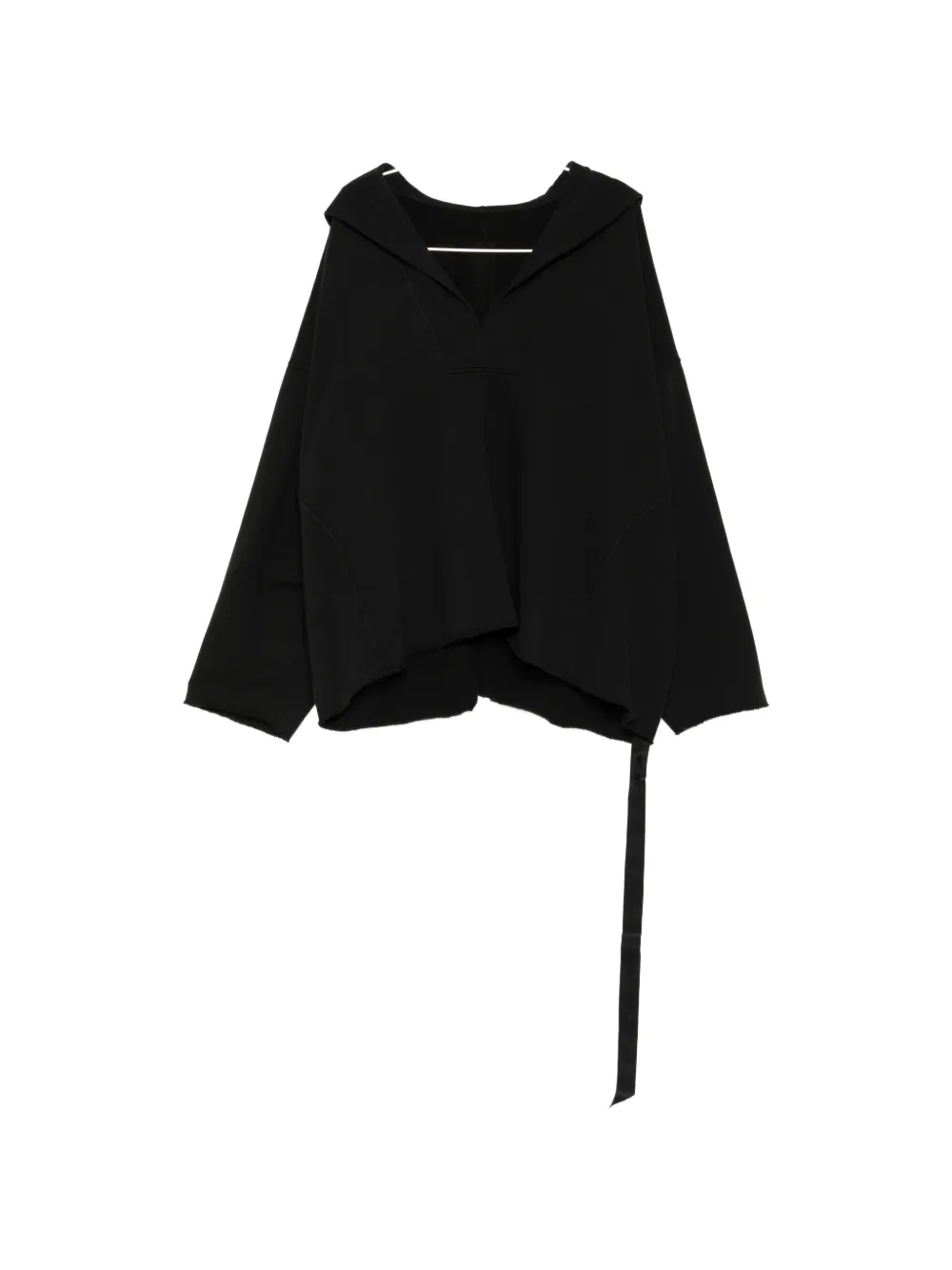 Rick Owens DRKSHDW V-neck asymmetric hoodie - Schwarz
