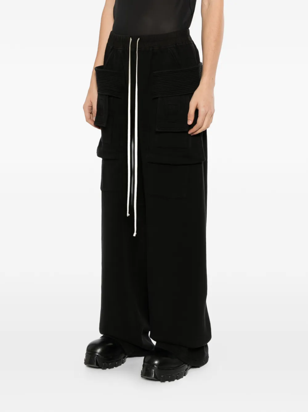 Rick Owens DRKSHDW Creatch wide-leg cargo pants Zwart