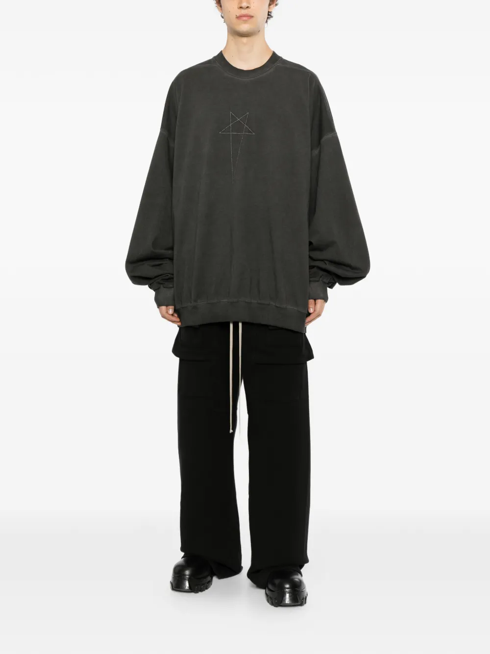 Rick Owens DRKSHDW Creatch wide-leg cargo pants Zwart
