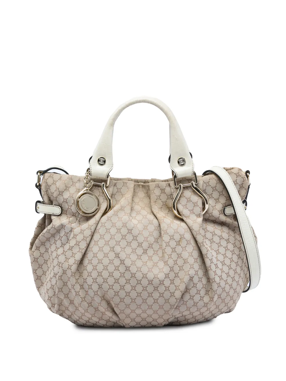 Celine Pre-Owned 2009 Macadam Canvas Pillow satchel - Neutrals