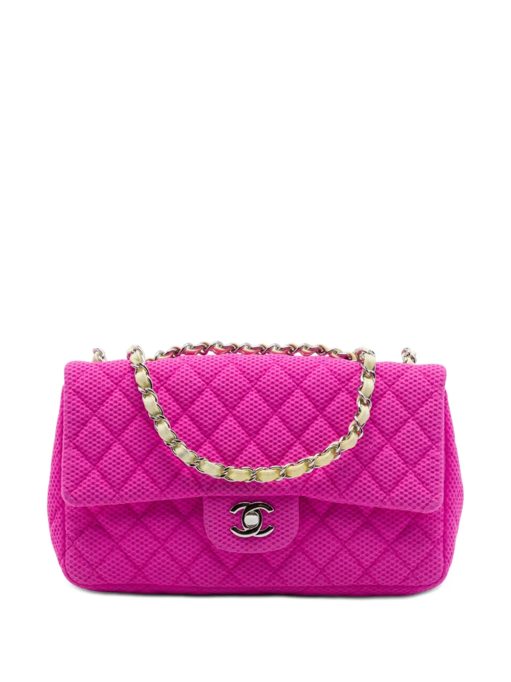 CHANEL Pre-Owned Borsa a spalla classica media in rete con battente 2009-2010 - Rosa