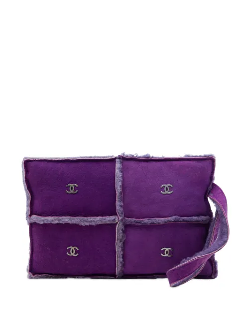 CHANEL Pre-Owned bolsa de mano de gamuza y lana con logo CC 2000-2002