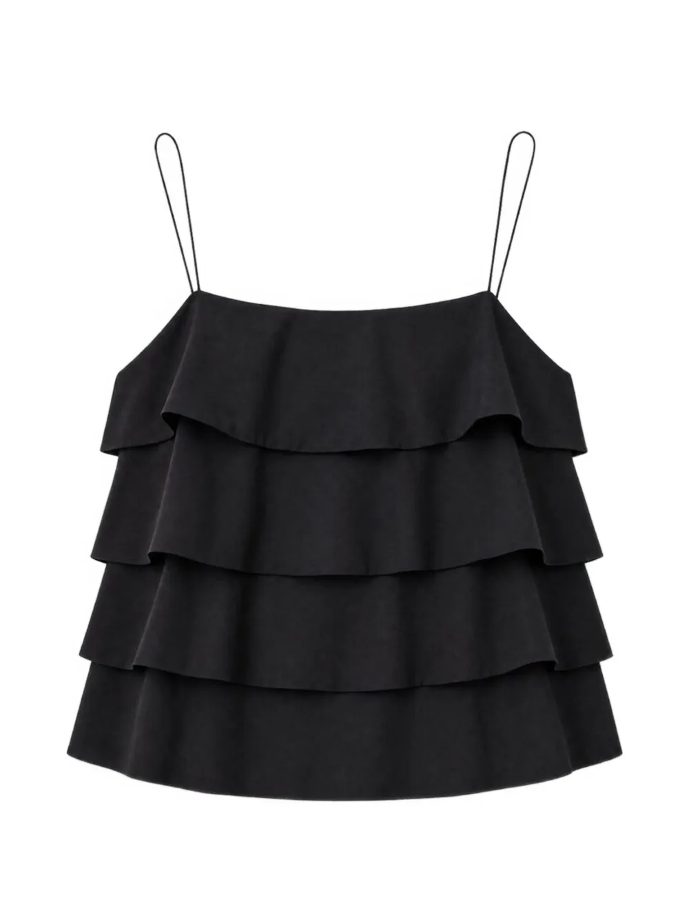 IRO Noise top met spaghettibandjes en ruches Zwart