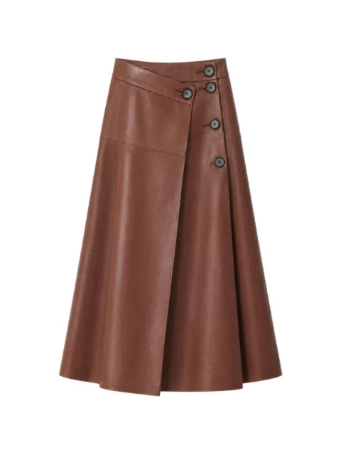 IRO button-up leather skirt