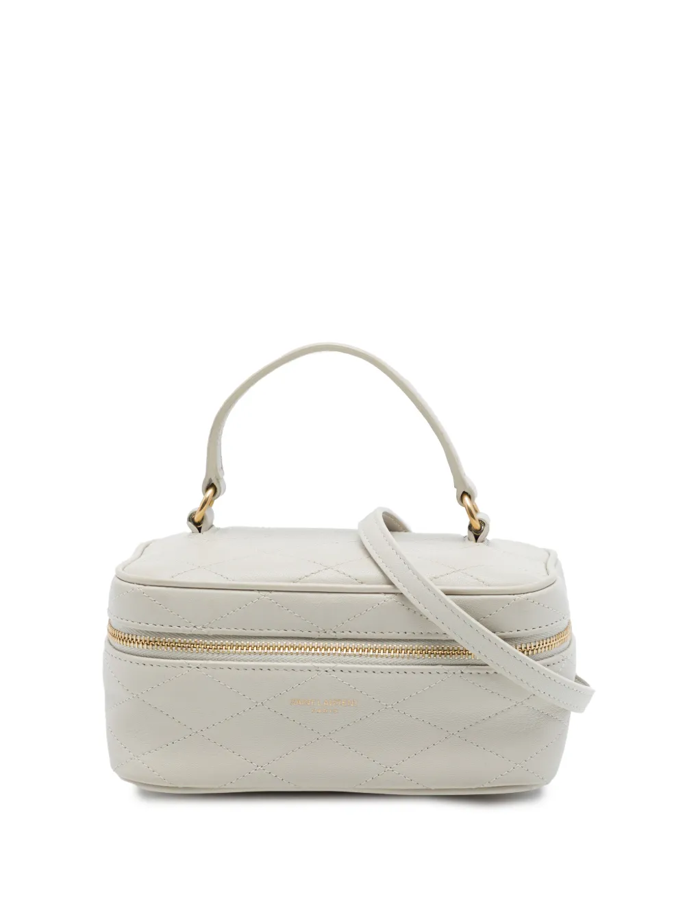 Saint Laurent Pre-Owned Pochette Vanity Gaby mini in pelle di agnello trapuntata con tracolla 2021 - Bianco