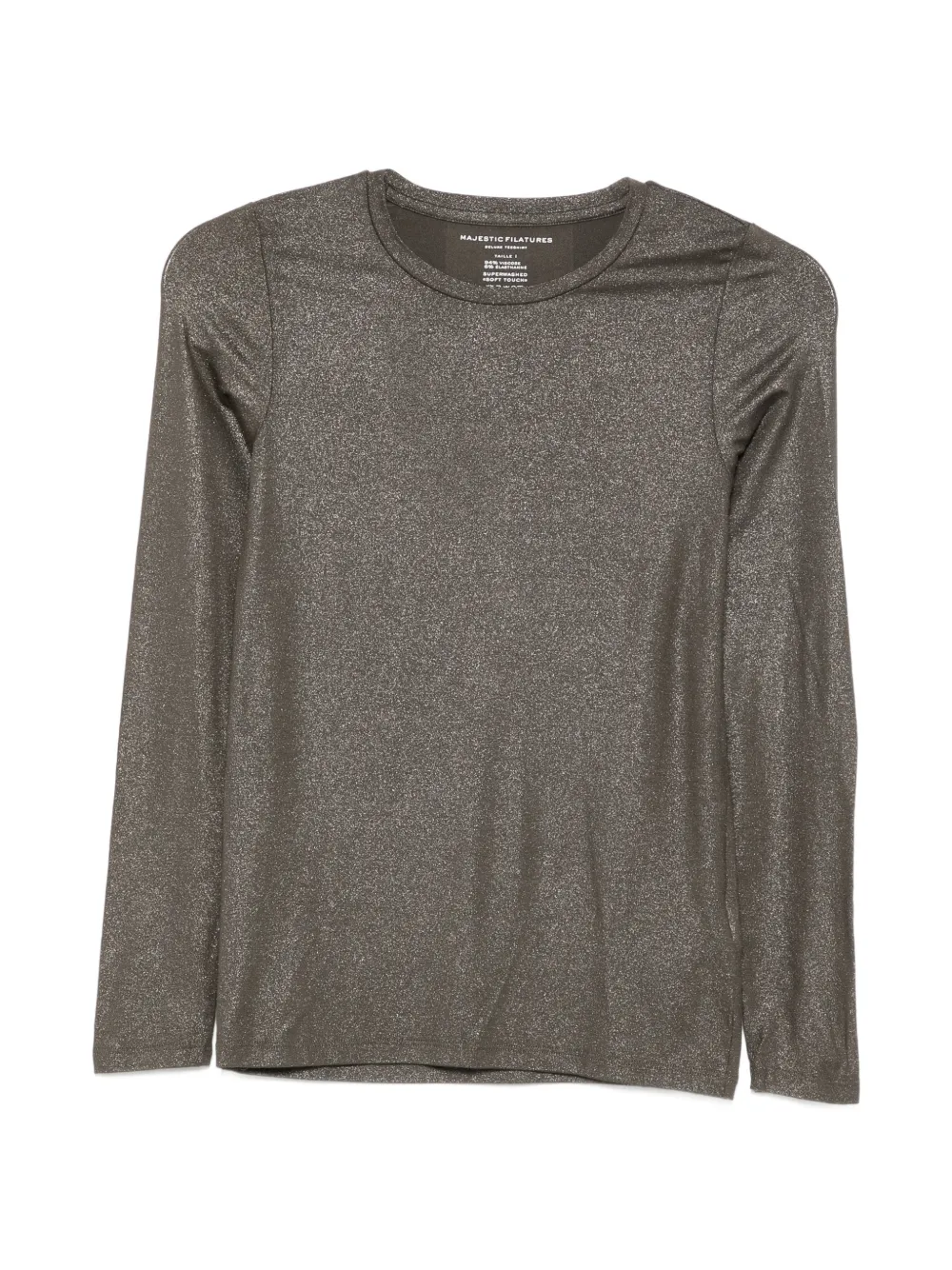 Majestic Filatures glitter-effect long-sleeve T-shirt - Grigio