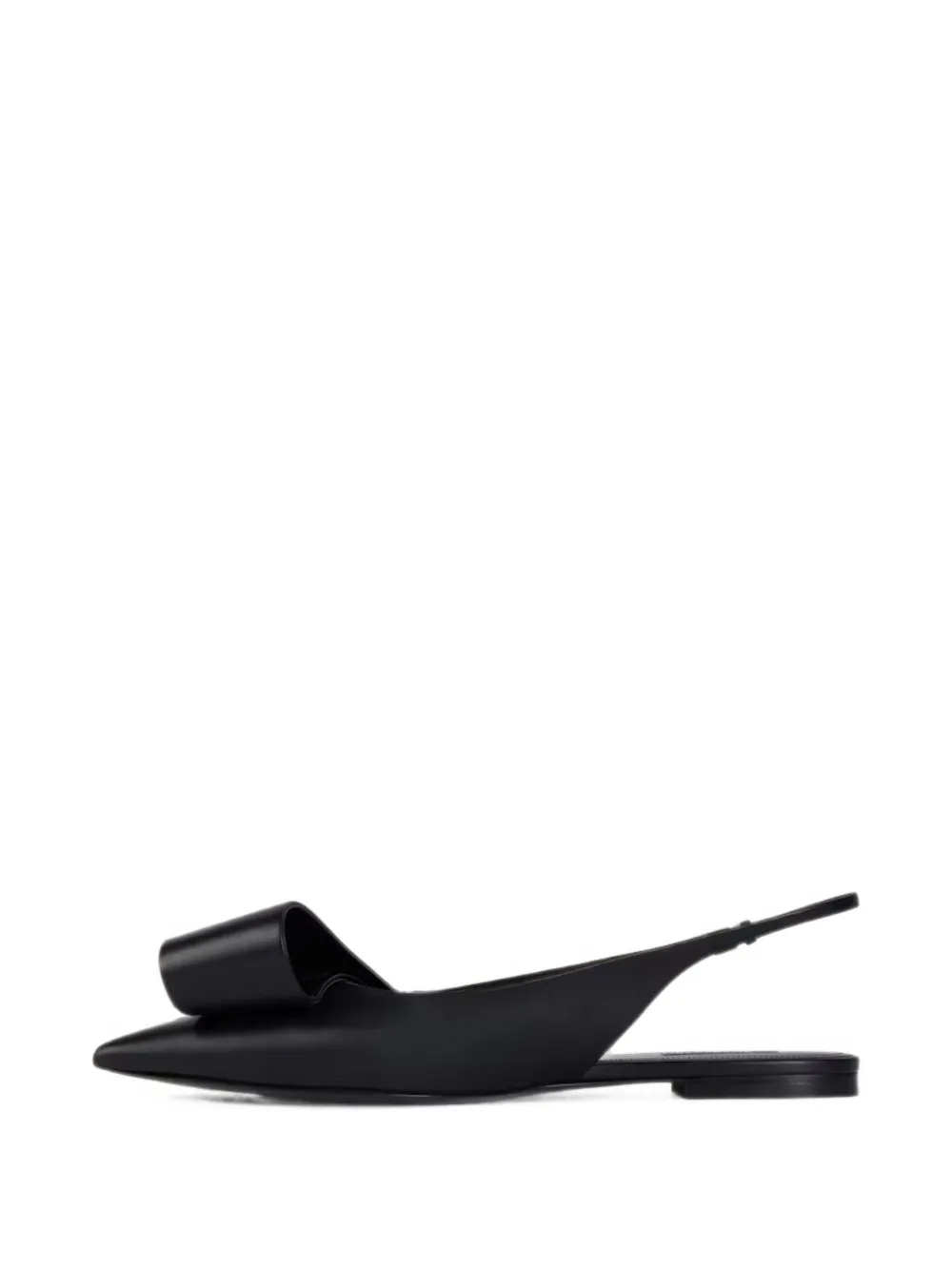 Givenchy twisted-ribbon flat slingbacks in leather Zwart