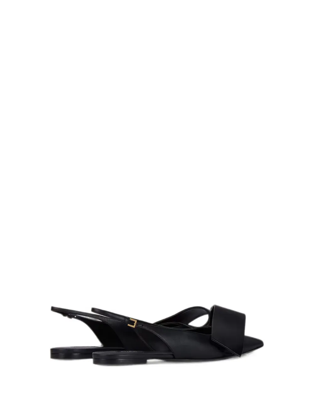 Givenchy twisted-ribbon flat slingbacks in leather Zwart
