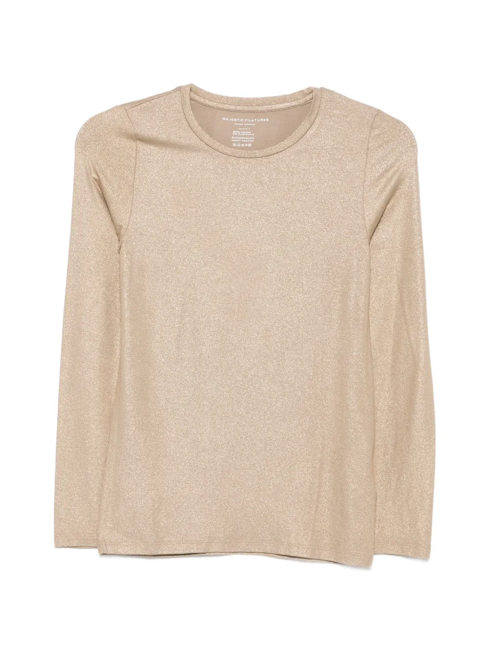 Majestic Filatures metallic long-sleeve T-shirt - Nude