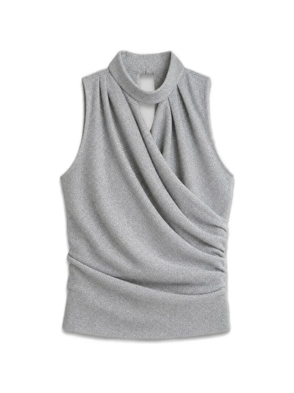 IRO draped high-neck top - Argent