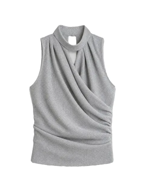 IRO draped high-neck top