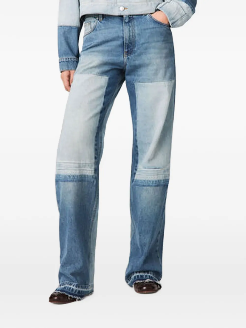 Stella McCartney Jeans met patchwork Blauw