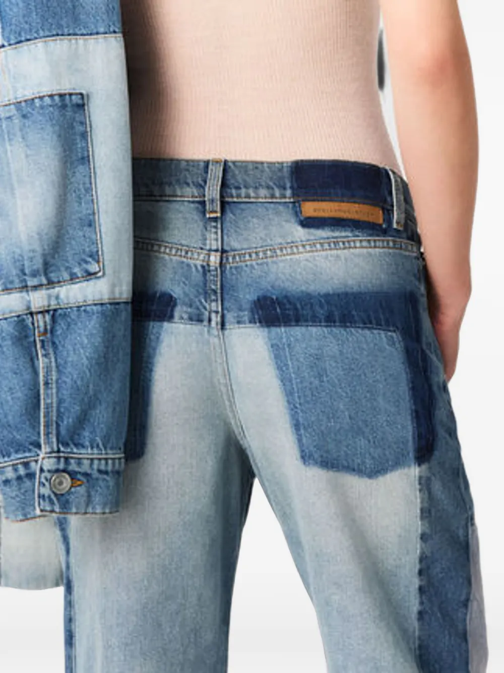Stella McCartney Jeans met patchwork Blauw