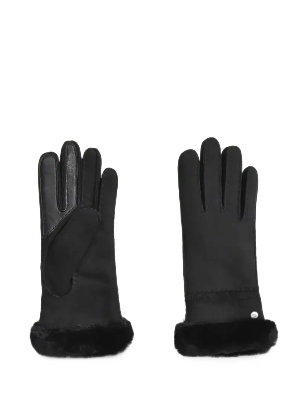 UGG shearling-trim leather gloves - Nero