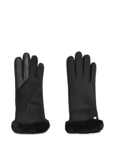 UGG shearling-trim leather gloves