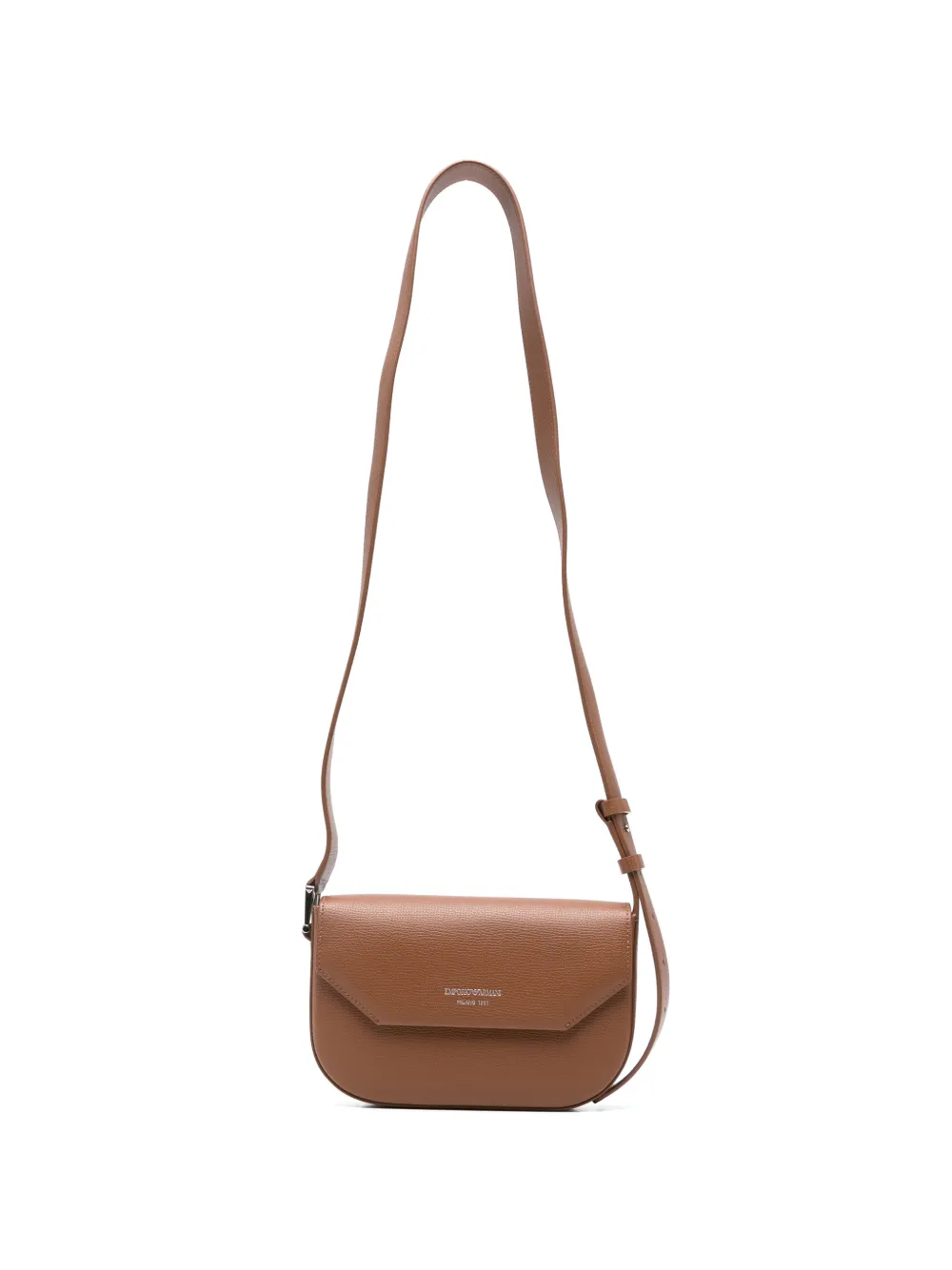 Emporio Armani mini 1981 logo-print leather crossbody bag Bruin