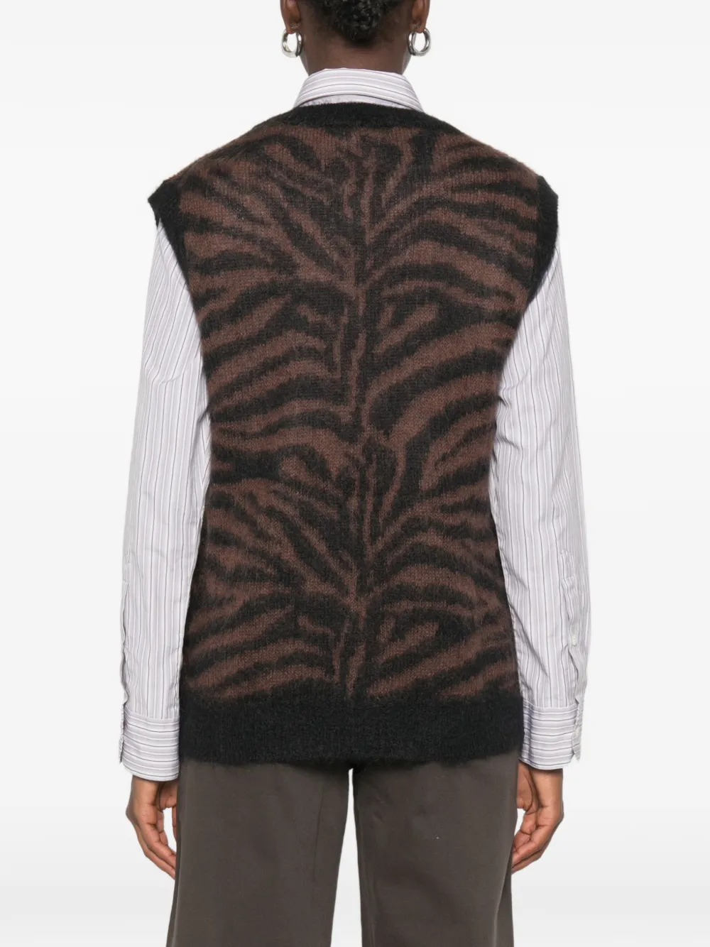 P.A.R.O.S.H. Gebreide top met zebra-patroon Bruin