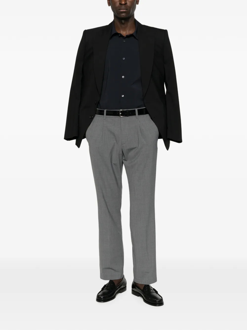 Emporio Armani button-up long-sleeve shirt Blauw