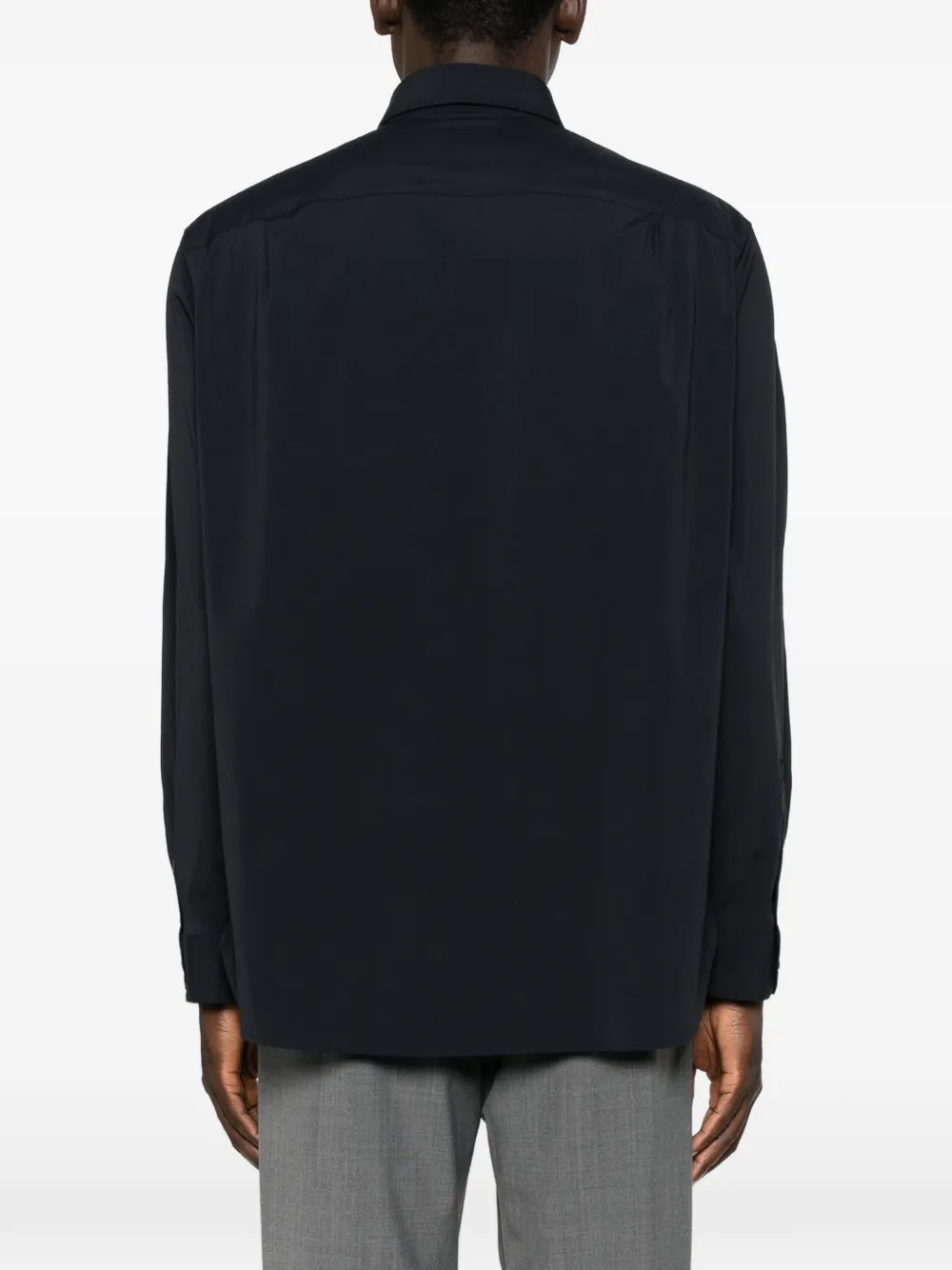 Emporio Armani button-up long-sleeve shirt Blauw