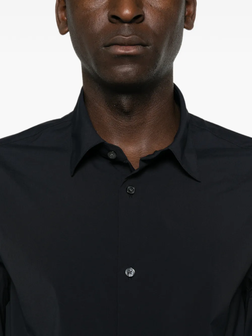 Emporio Armani button-up long-sleeve shirt Blauw