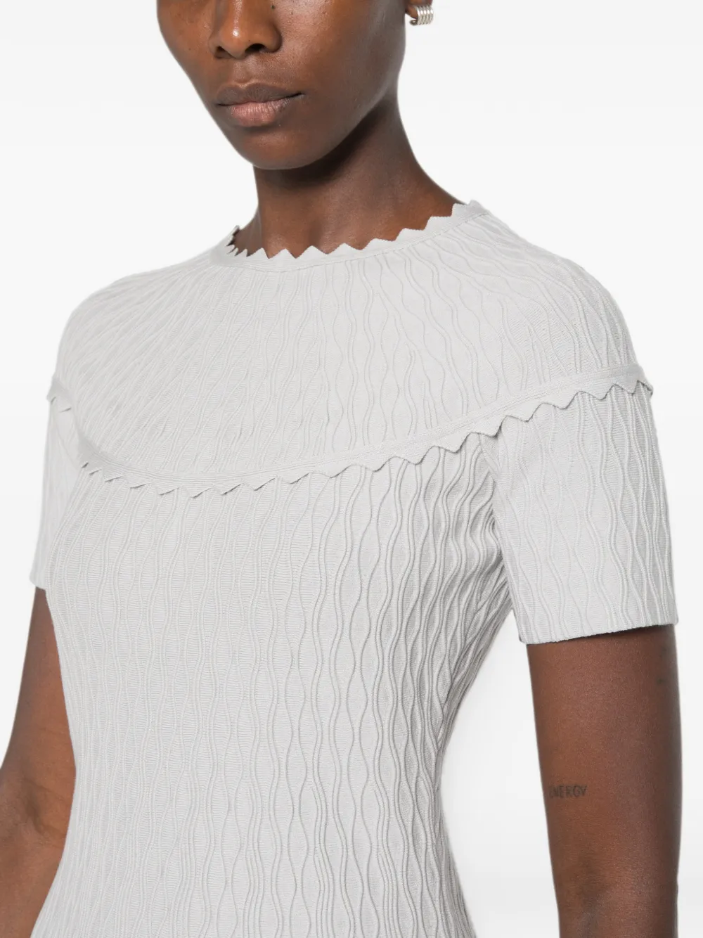 Emporio Armani Mini-jurk met gewelfde afwerking en textuur Grijs