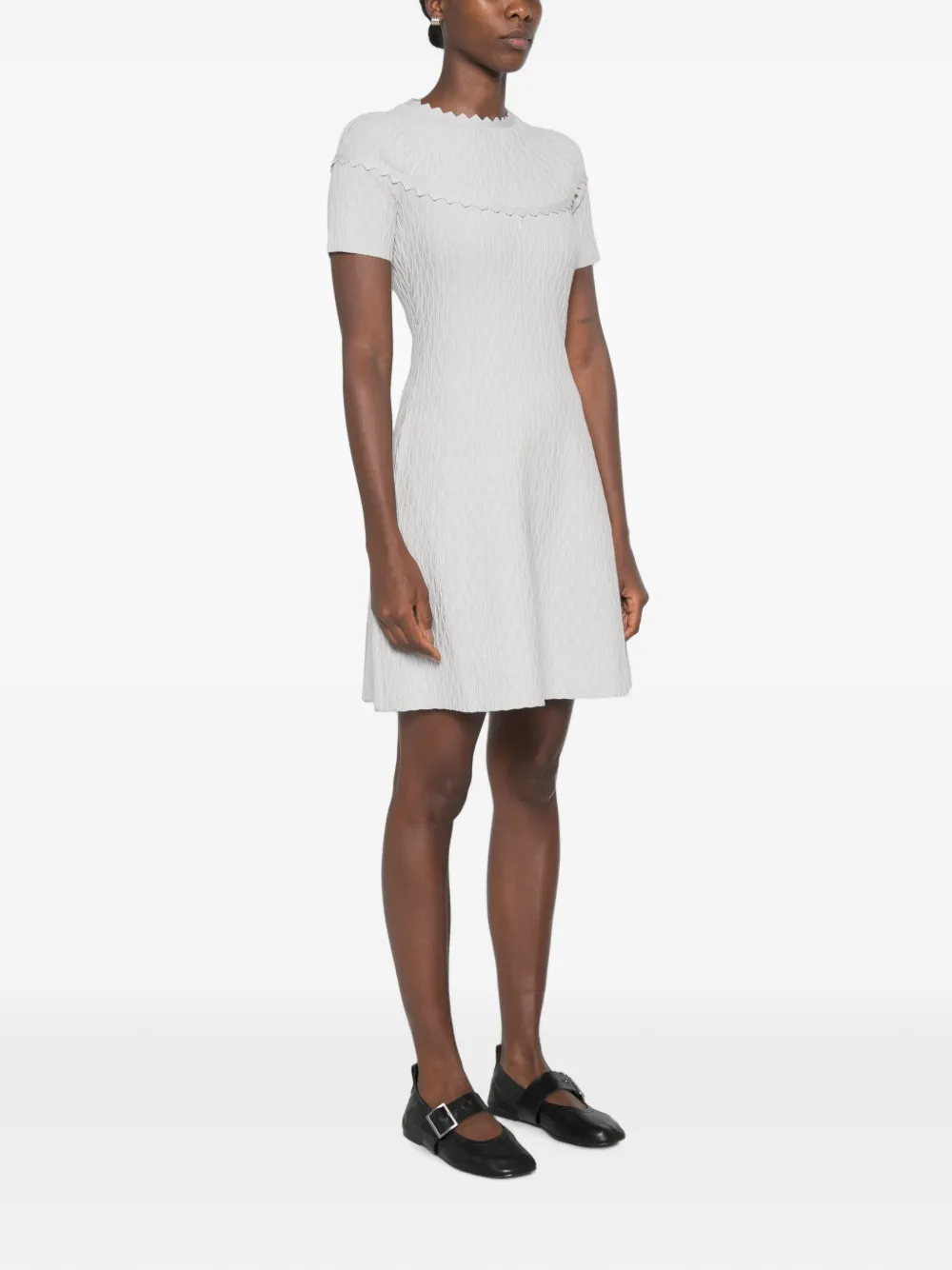 Emporio Armani Mini-jurk met gewelfde afwerking en textuur Grijs