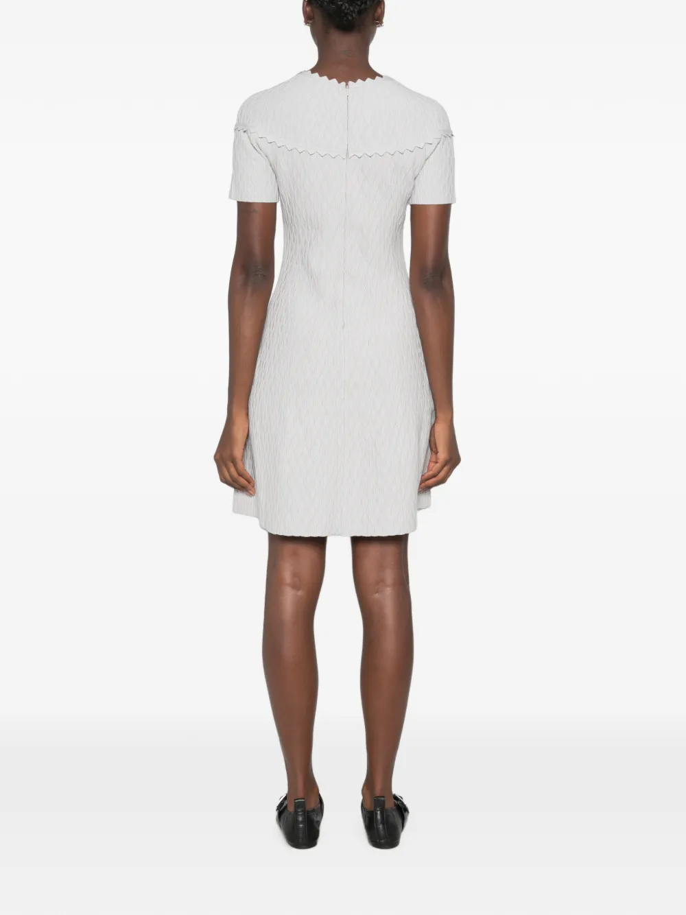 Emporio Armani Mini-jurk met gewelfde afwerking en textuur Grijs