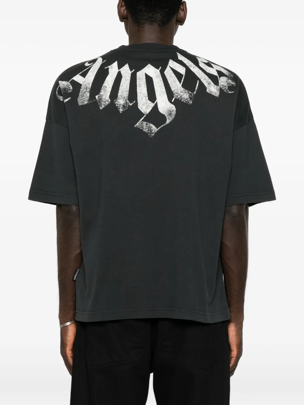Palm Angels Big Neck Logo printed T-shirt Zwart