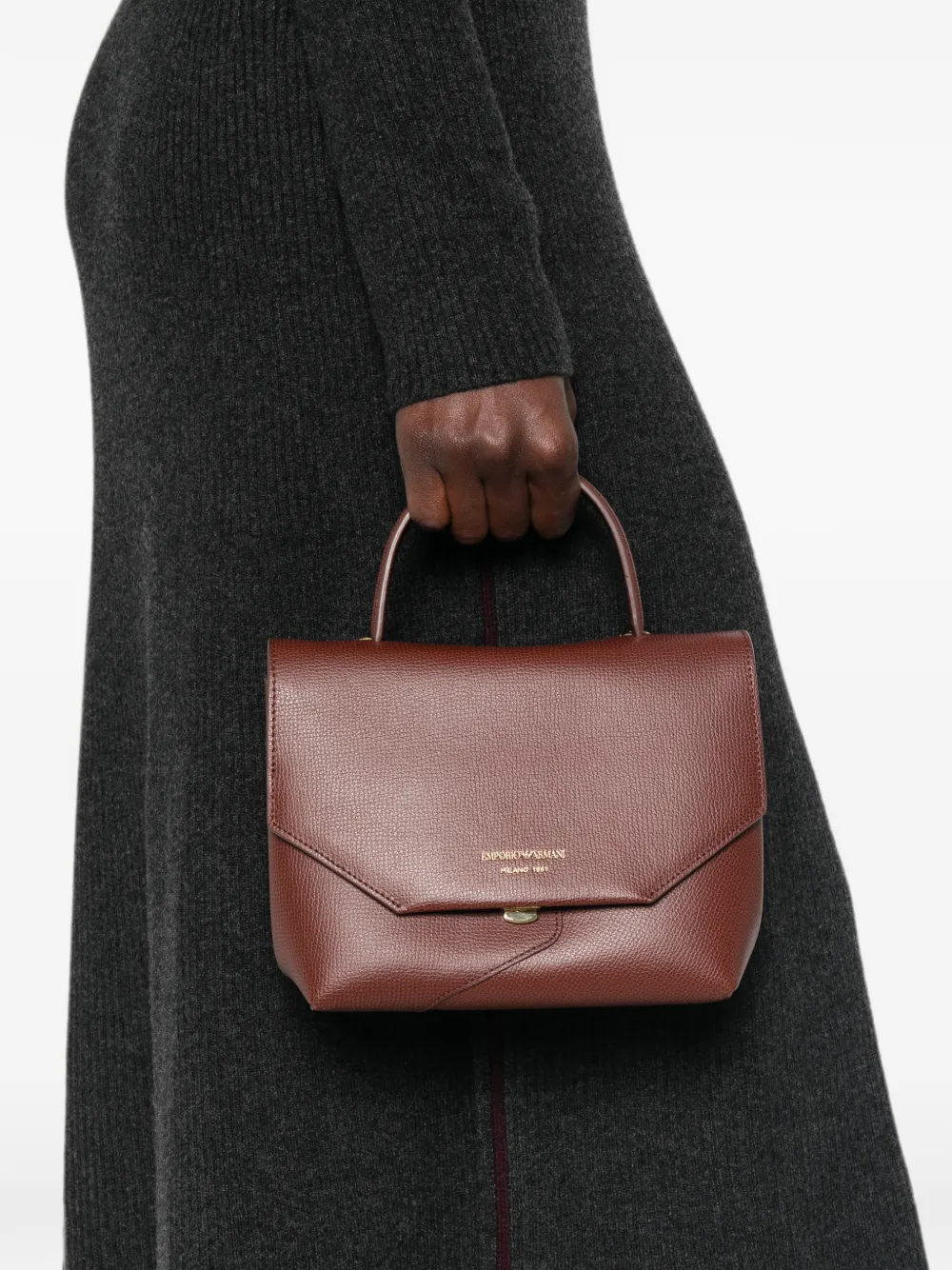 Emporio Armani 1981 leren mini-tas Bruin