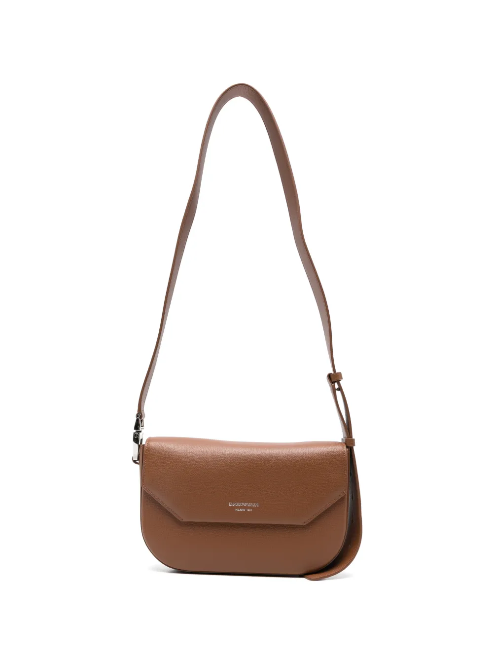Emporio Armani 1981 grainy leather shoulder bag - Marrone