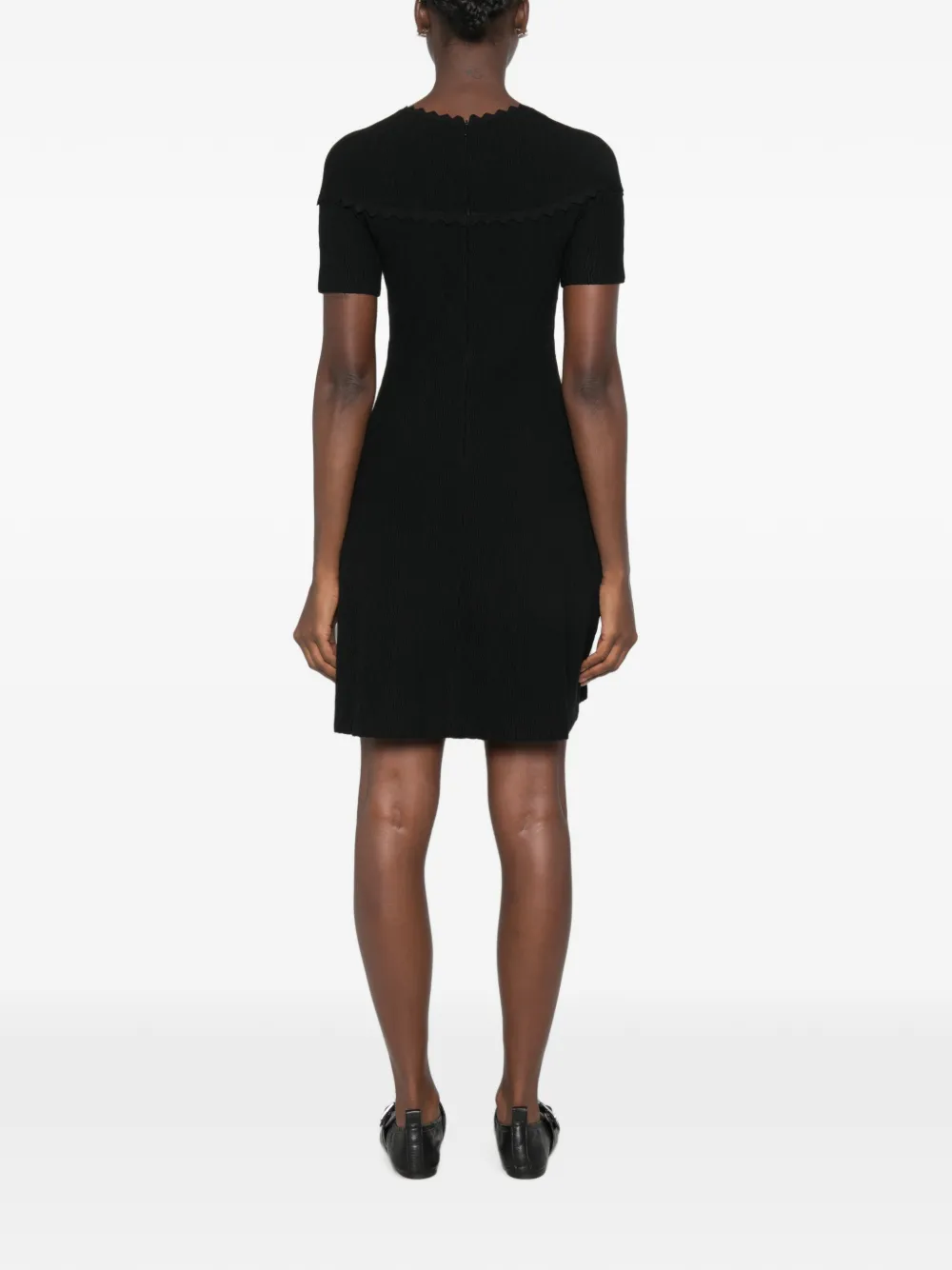 Emporio Armani Mini-jurk met gewelfde afwerking en textuur Zwart