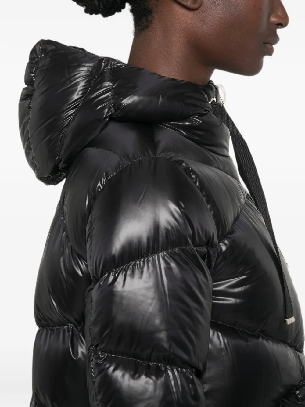 Herno quilted hooded jacket Zwart