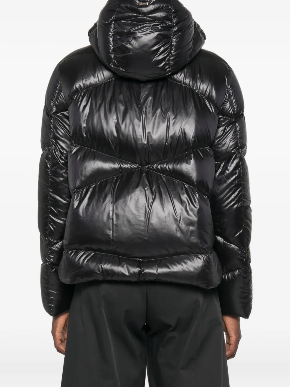 Herno quilted hooded jacket Zwart
