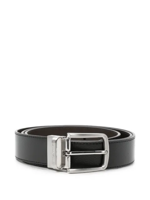 Emporio Armani logo-engraved leather belt