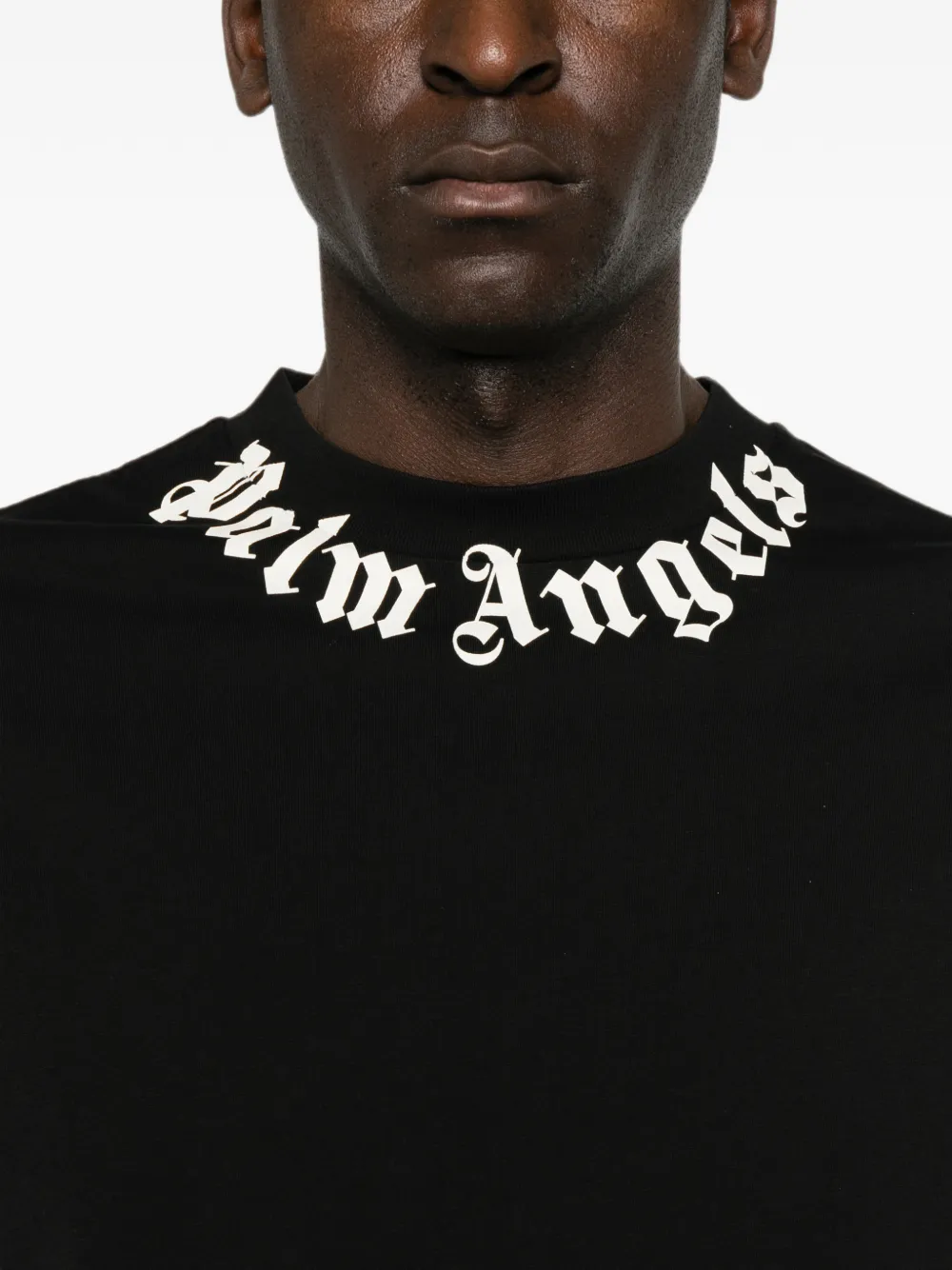 Palm Angels logo-print T-shirt Zwart