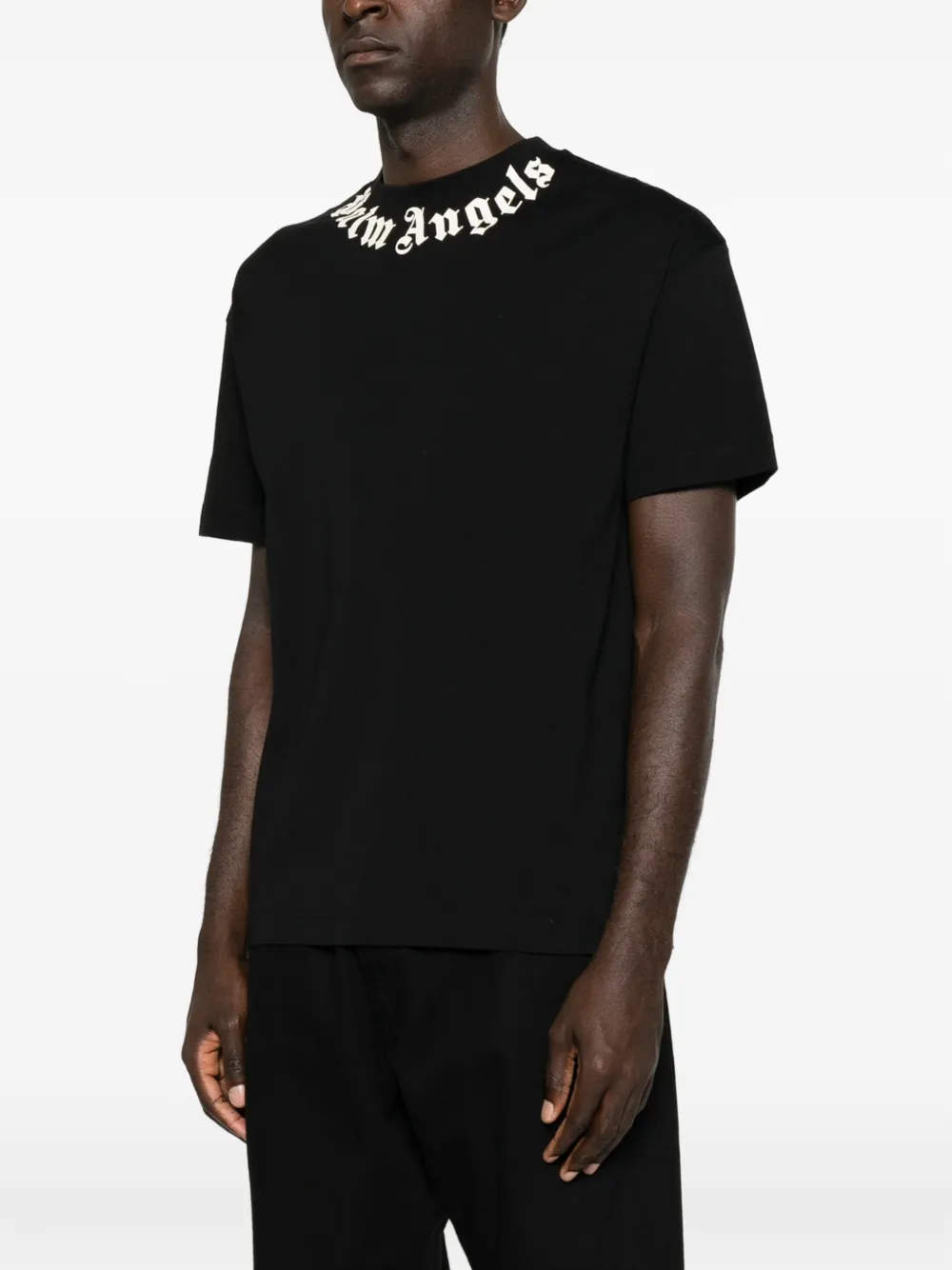 Palm Angels logo-print T-shirt Zwart
