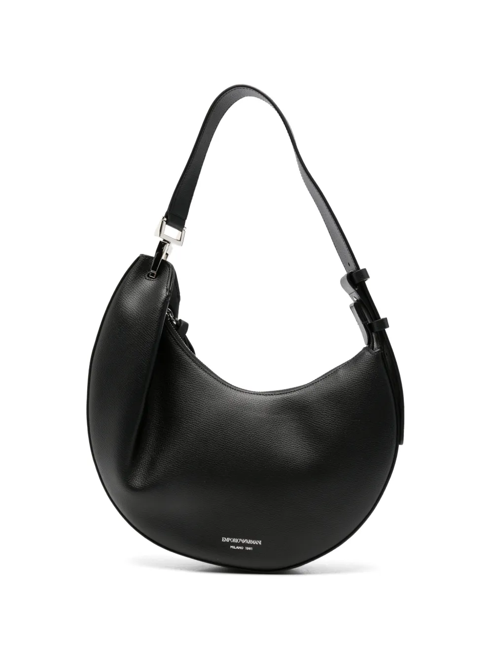 Emporio Armani 1981 leather crescent-shape shoulder bag - Nero