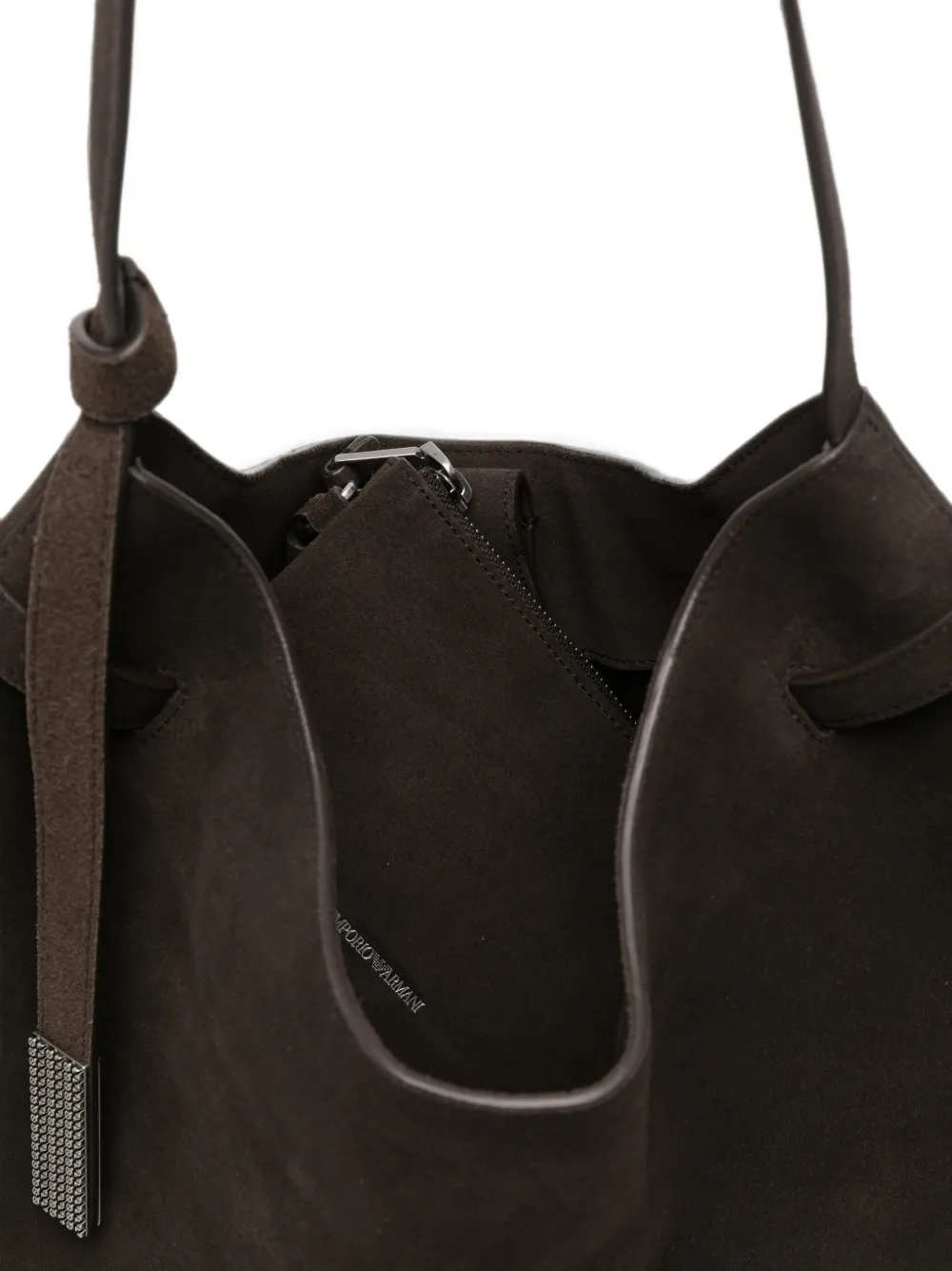 Emporio Armani Schoudertas met logo Bruin