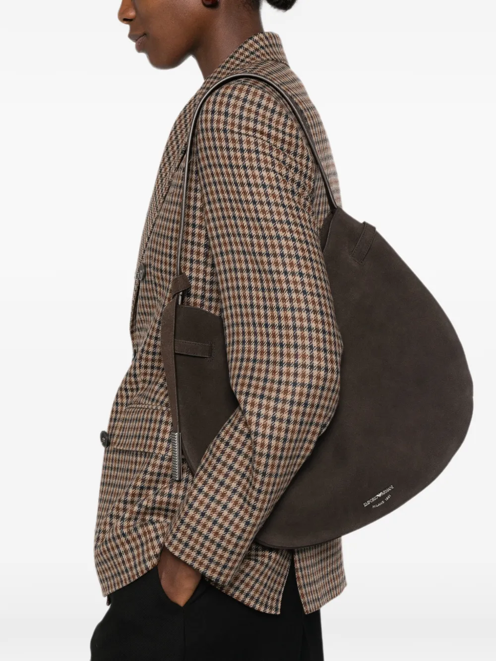 Emporio Armani Schoudertas met logo Bruin