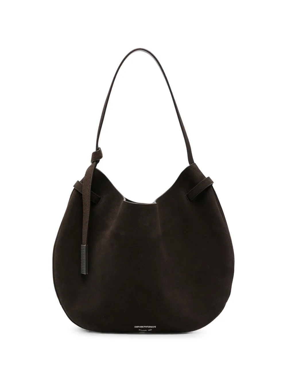 Emporio Armani logo-detail shoulder bag - Braun