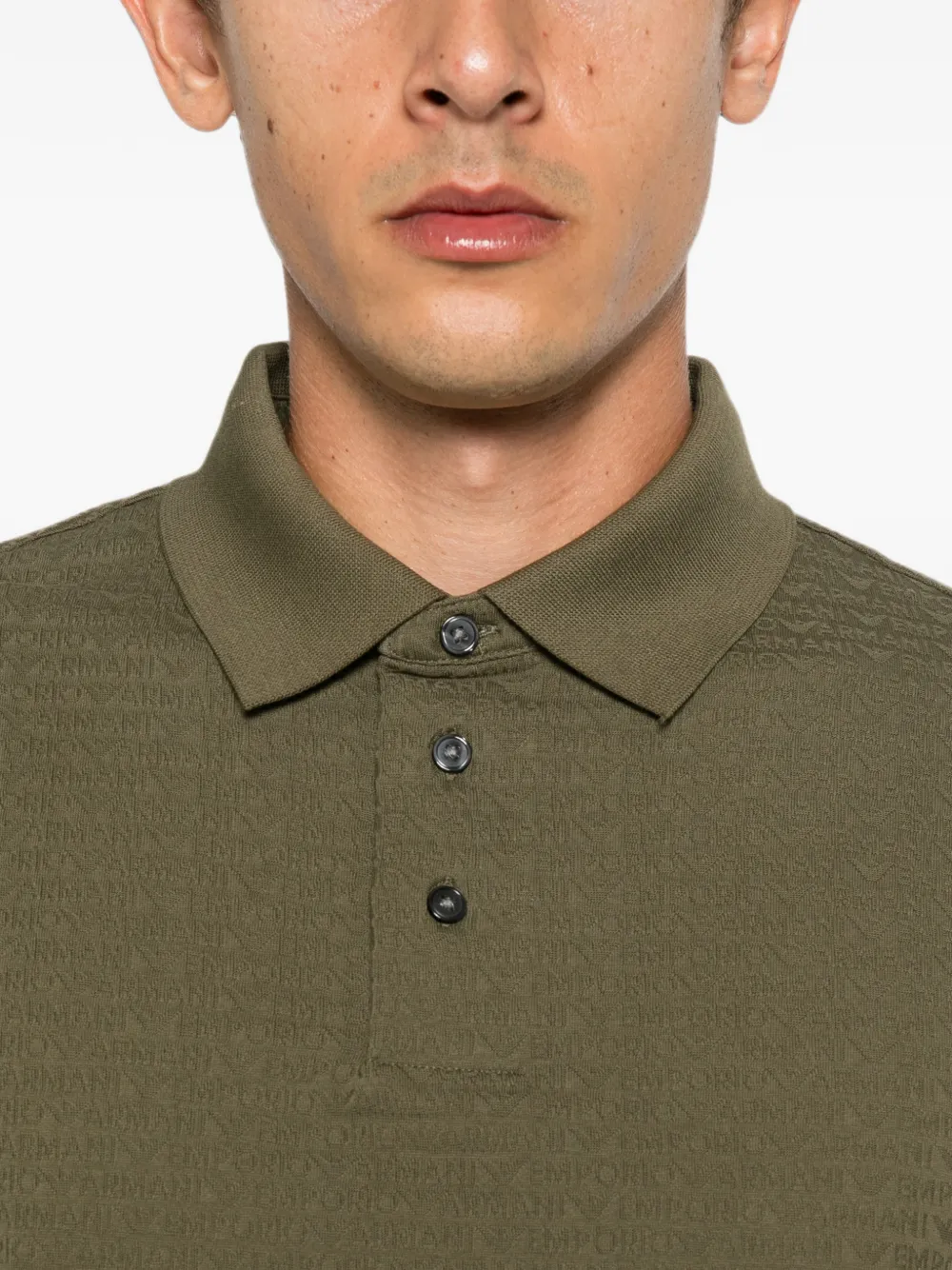 Emporio Armani Poloshirt met korte mouwen en logo-jacquard Groen