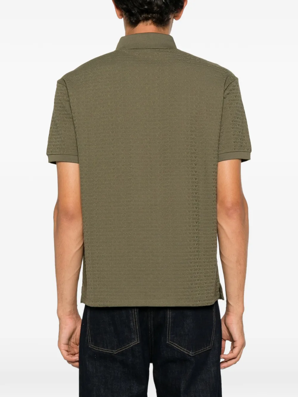 Emporio Armani Poloshirt met korte mouwen en logo-jacquard Groen