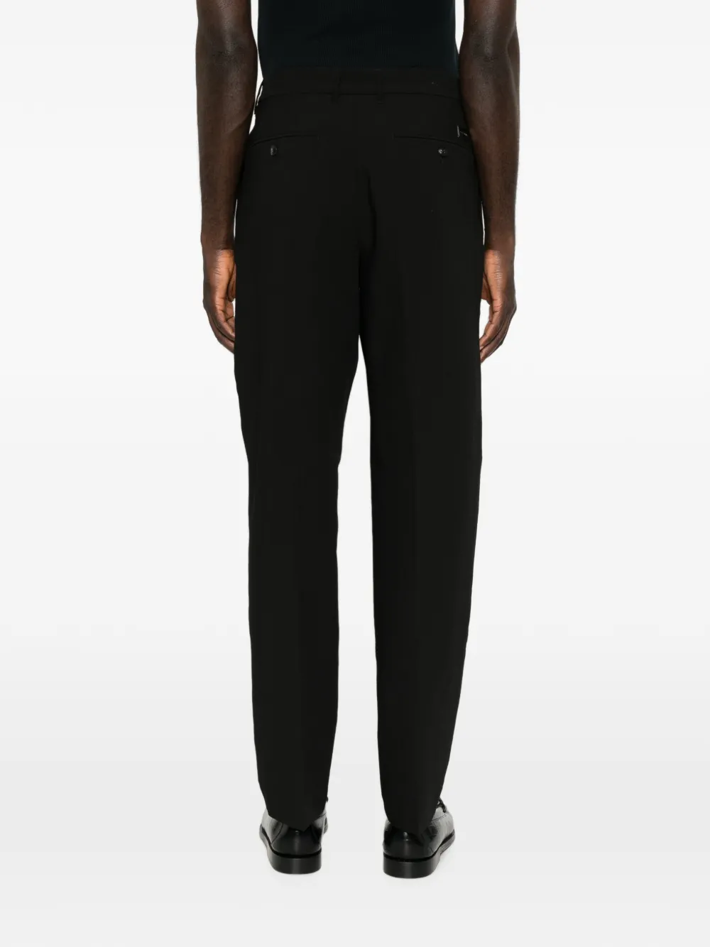 Emporio Armani pressed-crease straight-leg trousers Zwart