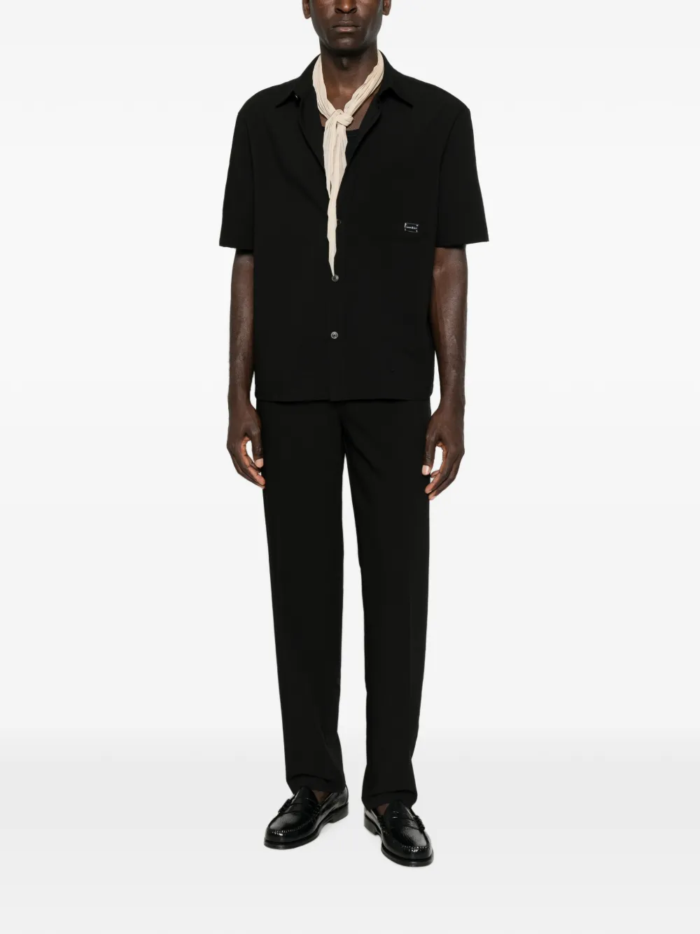 Emporio Armani pressed-crease straight-leg trousers Zwart
