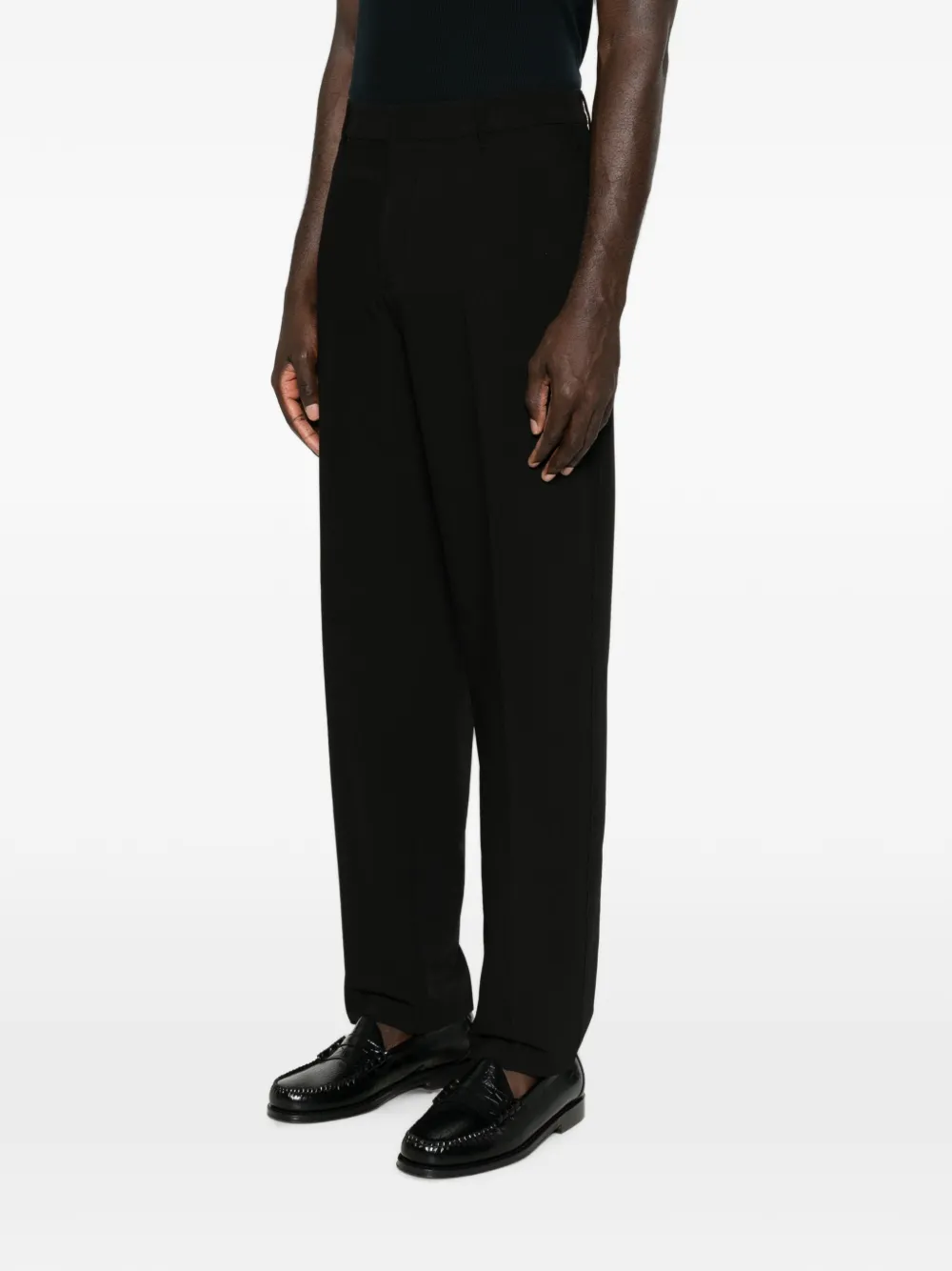 Emporio Armani pressed-crease straight-leg trousers Zwart