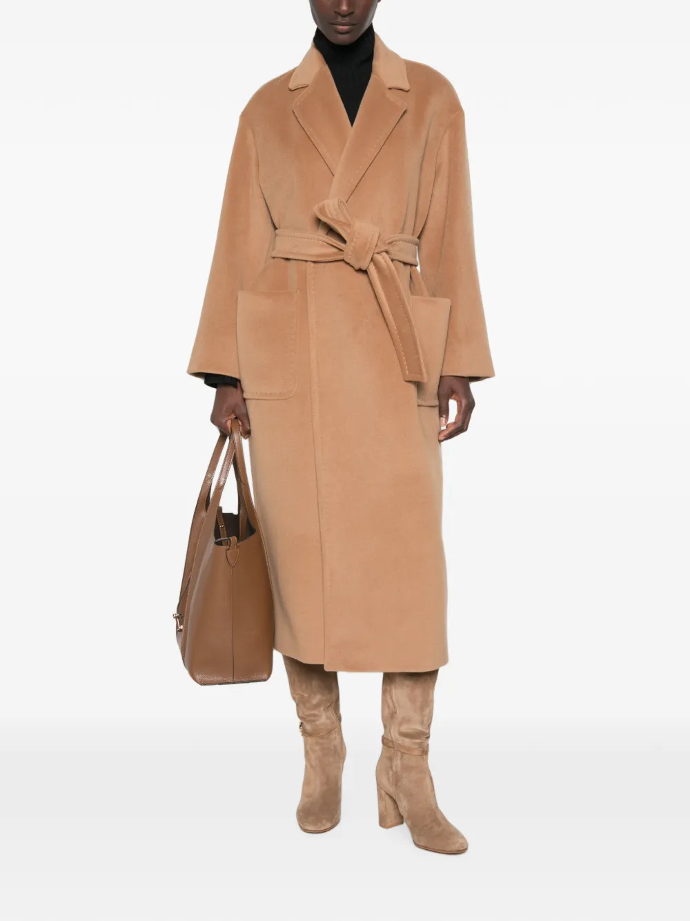 Max Mara Jas met ceintuur Beige