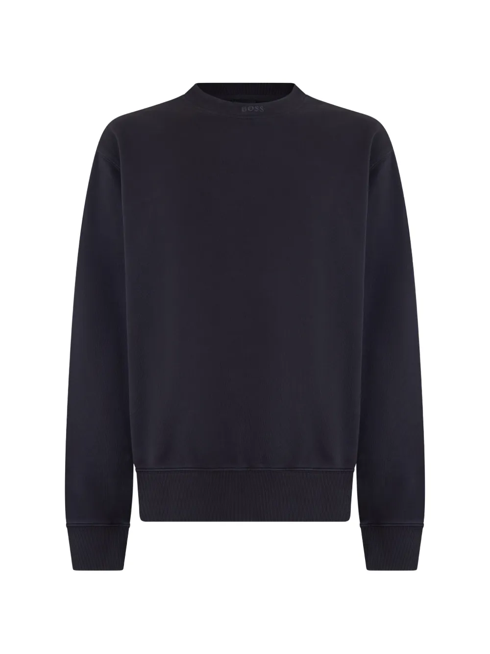 BOSS logo-embroidered ribbed-trim sweater - Schwarz