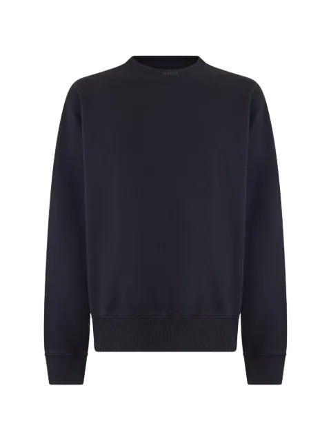 BOSS logo-embroidered ribbed-trim sweater