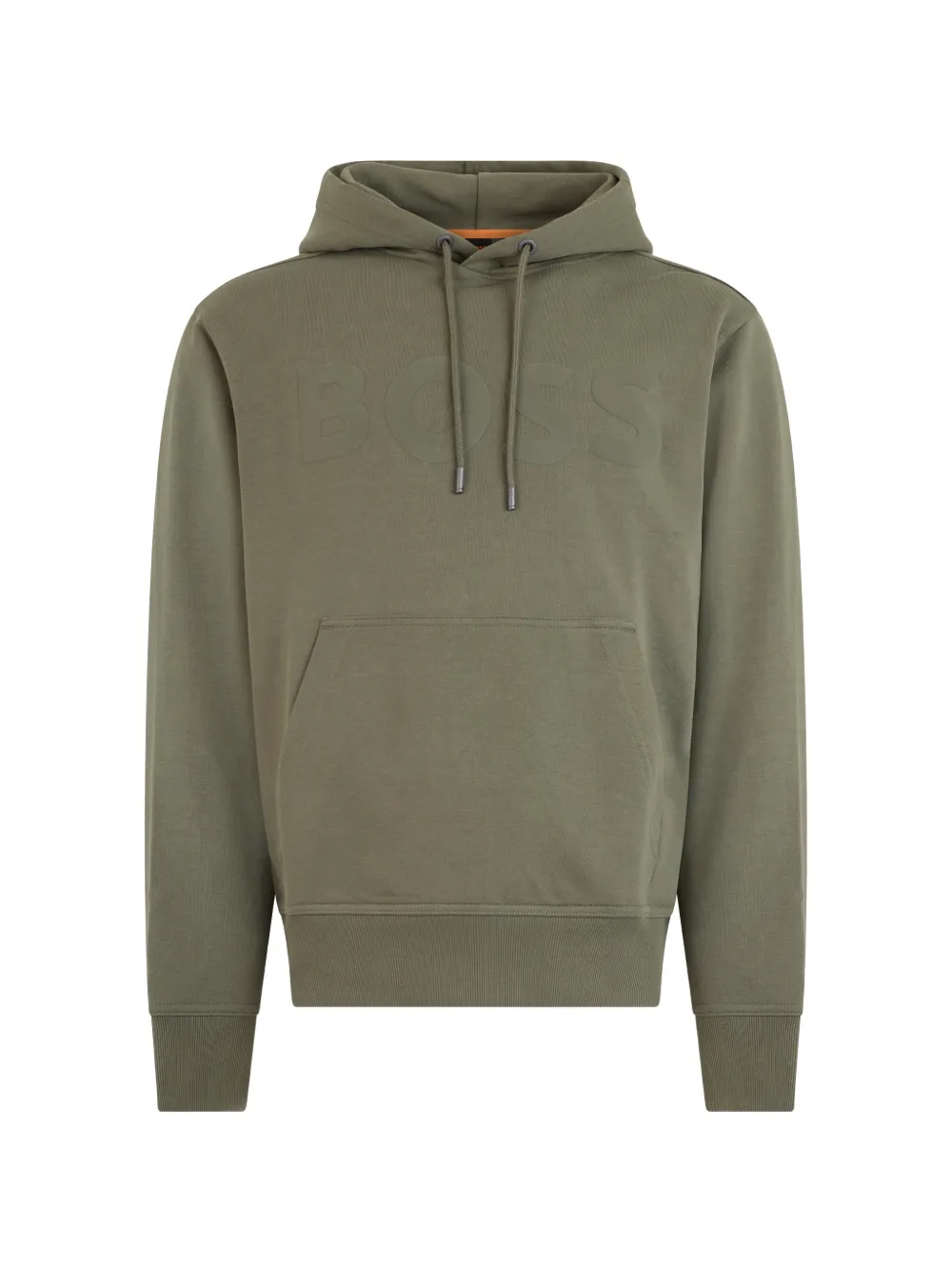 BOSS logo-embossed drawstring hoodie - Grün